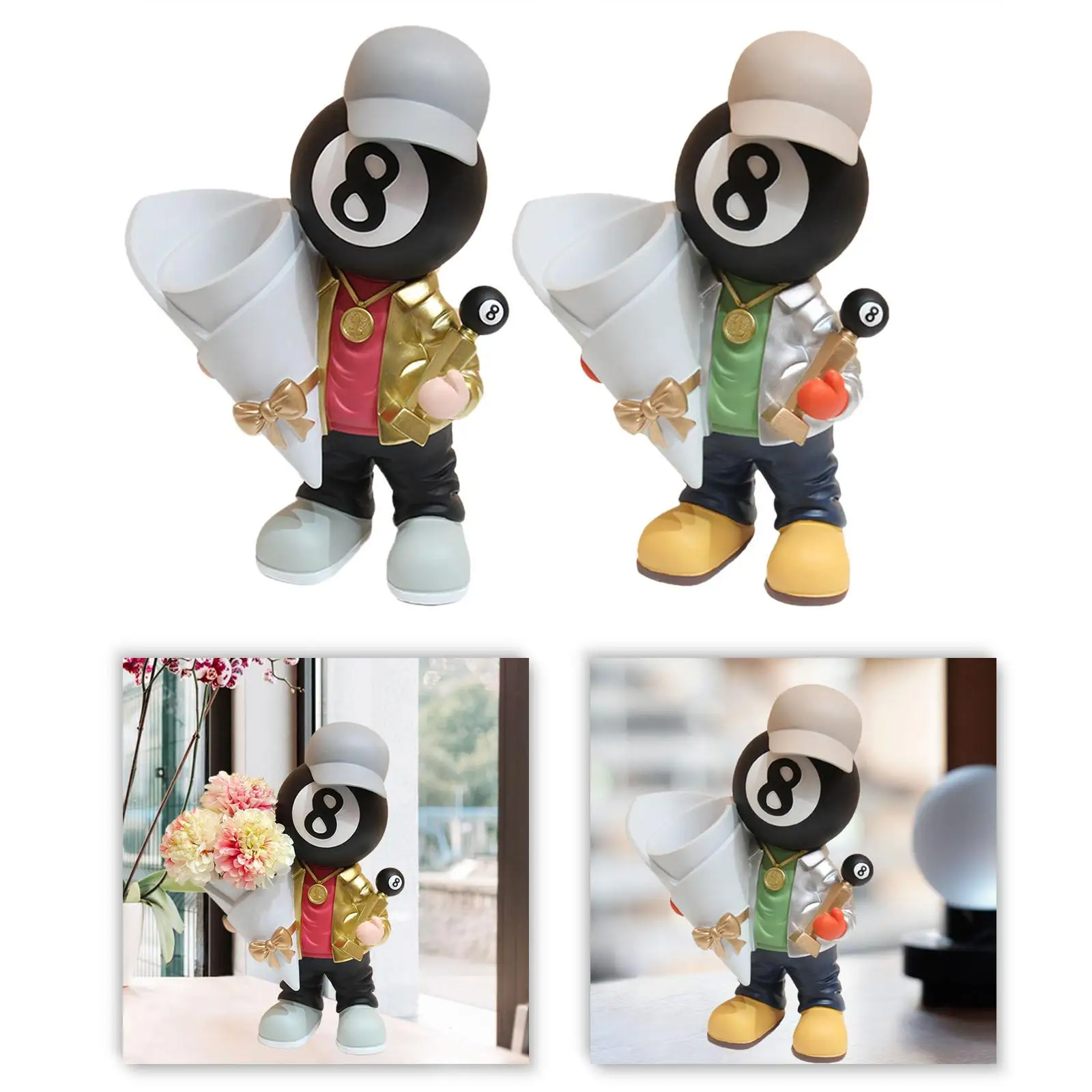 

Поднос с изображением бильярдного персонажа, скульптура куклы для ресторана, спальни, бара