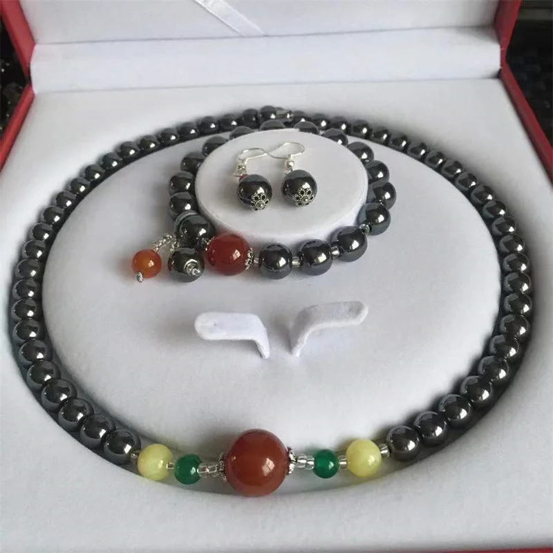 -Loop Bracelet Necklace, Dual-Effect Hot And Cold Multi-Silicon Terahertz Jewelry Set