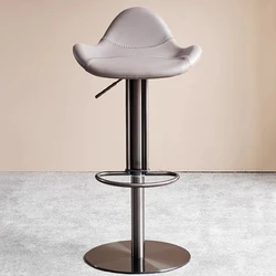 Weiße hohe moderne Barhocker aus Metall, luxuriöse Qualität, Bistro-Salon-Barhocker, nordische drehbare, bequeme Taburete Cocina-Möbel