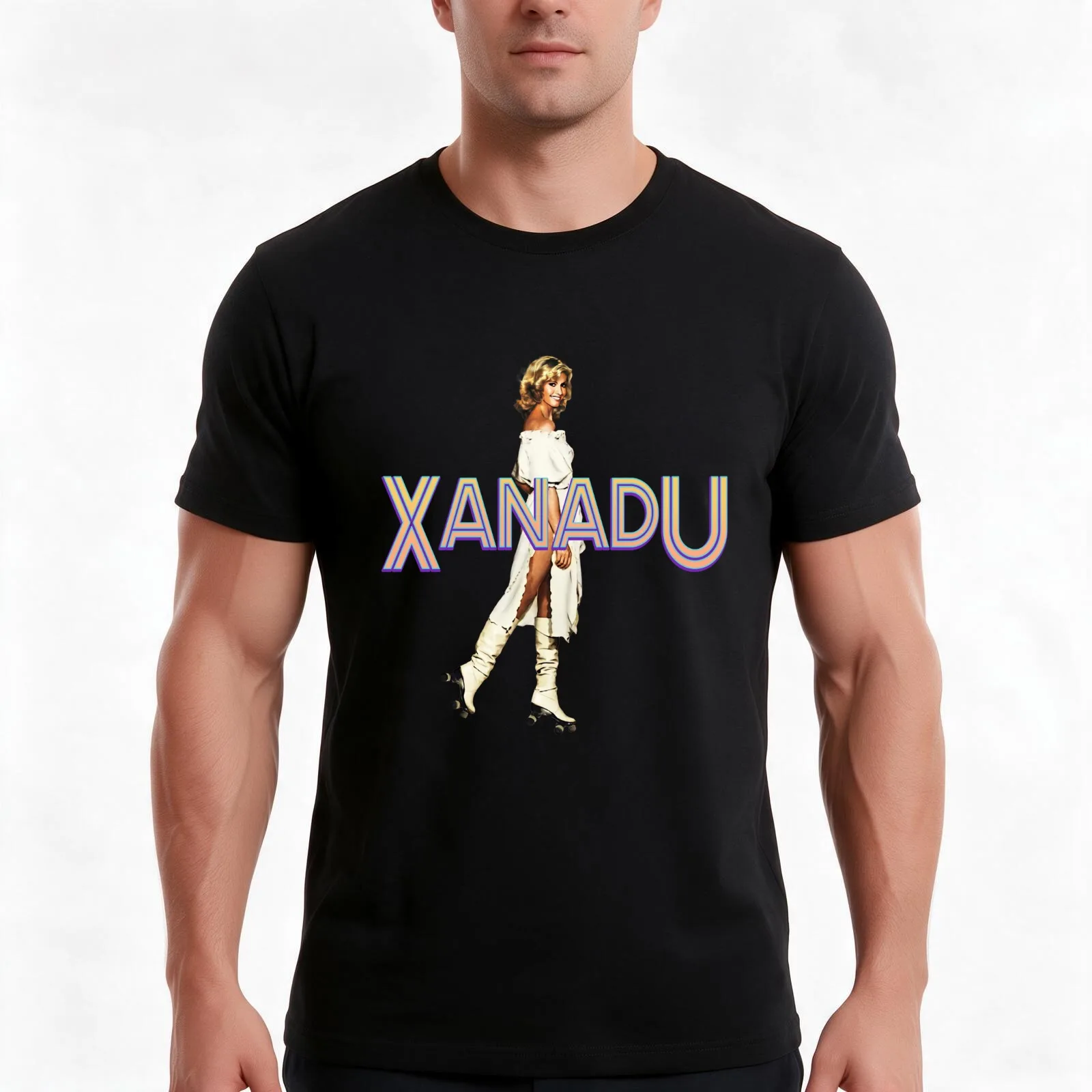 Camiseta de algodón de verano con estampado gráfico de Olivia Newton-John, diseño Xanadu, para patinaje sobre ruedas, estilo casual, corte holgado, ideal para uso urbano, estilo vintage.