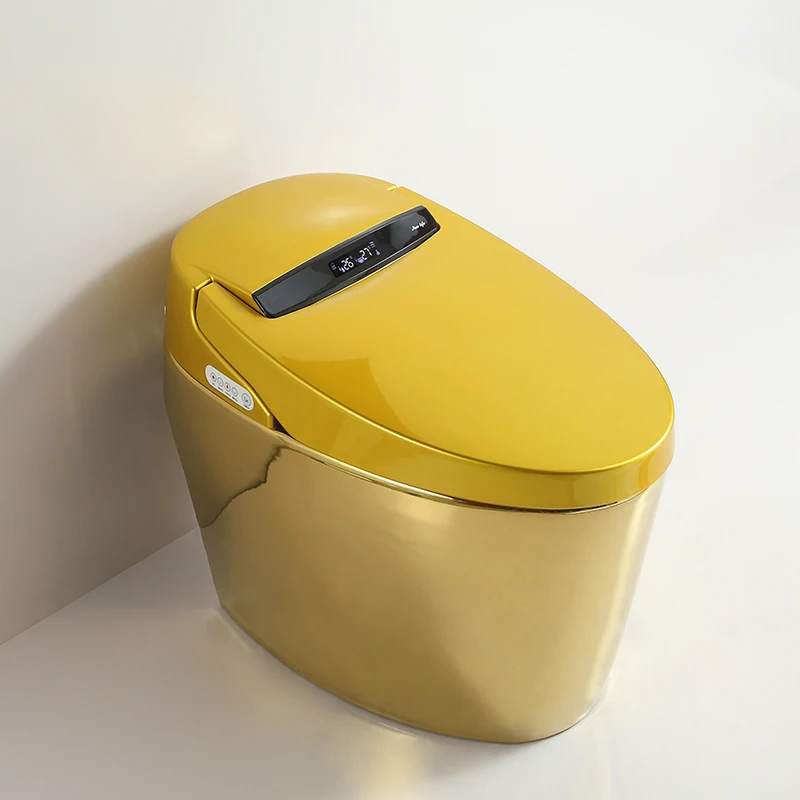 

Household gold smart toilet automatic flip one-piece no water pressure limit color toilet bathroom small apartment