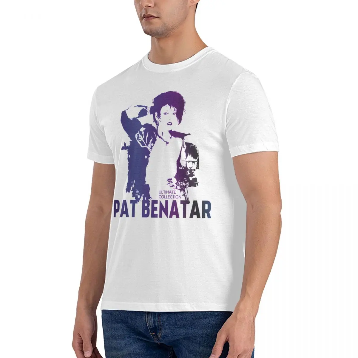 Perfect Giftblondie Men's T Shirt Pat Benatar Novelty Tee Shirt Short Sleeve Crew Neck T-Shirt Cotton Unique Tops