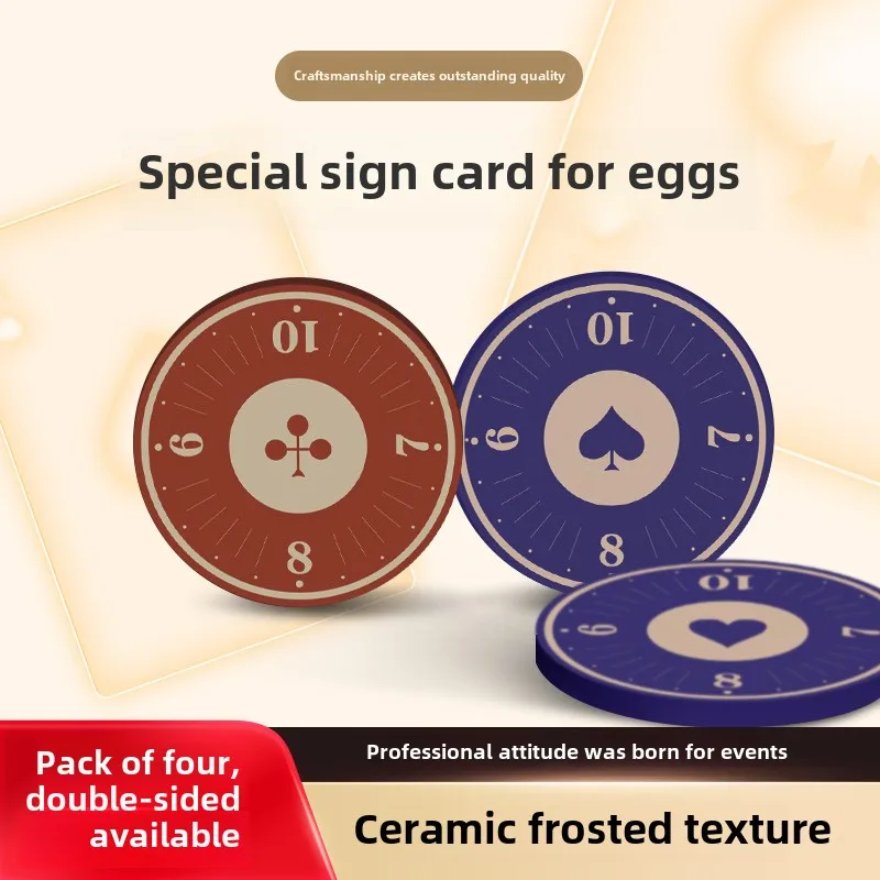 

Ceramic Egg Beating Sign Card4Pack of Professional Poker Chips