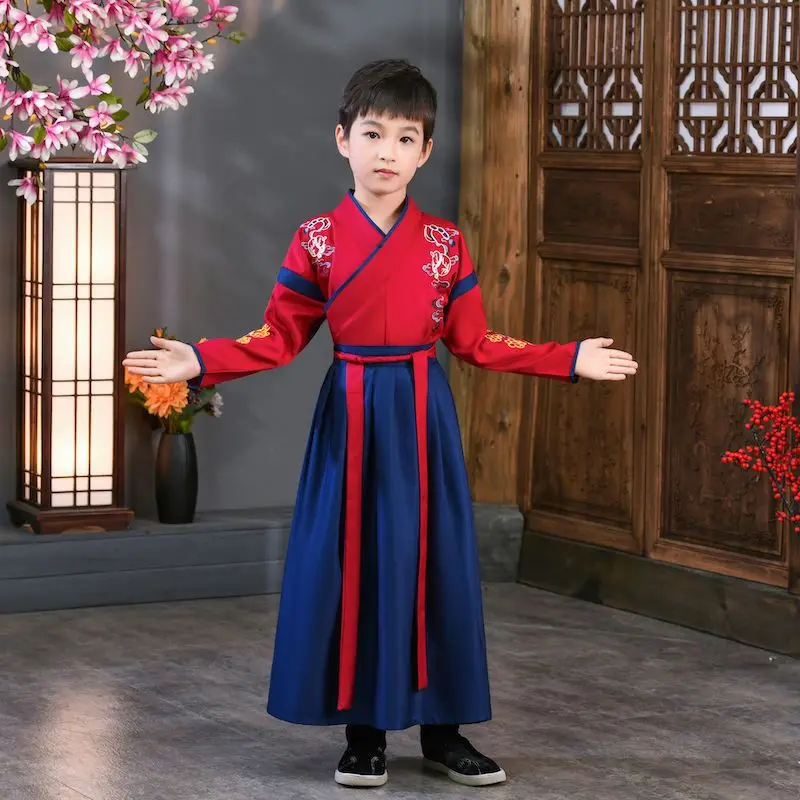 Boys Girls Hanfu Cosplay Costume Traditional Chinese Opening Ceremony School Uniform Kids Performance Outfits