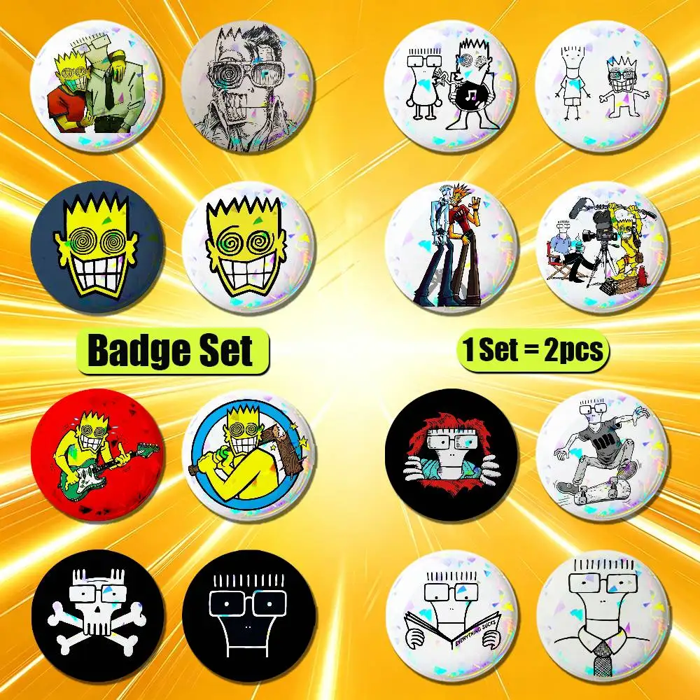For Allroy Milo Descendents ALL Badge Pin Insignia 2 Pcs Set Round Button Emblem Laser Film Clothes 32mm Custom