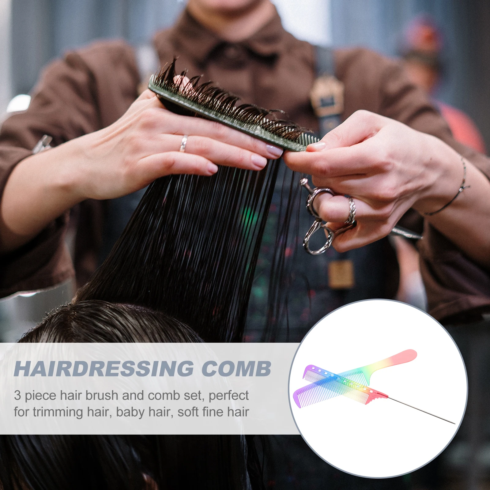 

2Pcs Scale Comb Resin Hair Styling Smooth Neat Women Men Children Anti Damage Break Mustiness Cuticle Growth Salon Brush