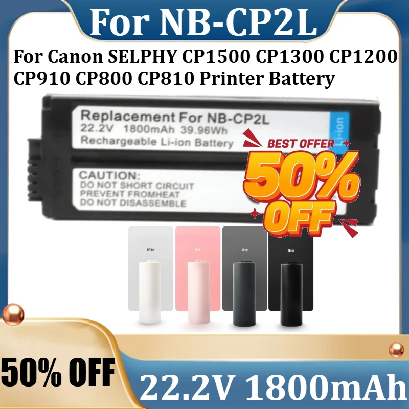 

For Canon SELPHY CP1500 CP1300 CP1200 CP910 CP800 CP810 Printer Battery New NB-CP2L 22.2V 1800mAh Replacement Battery