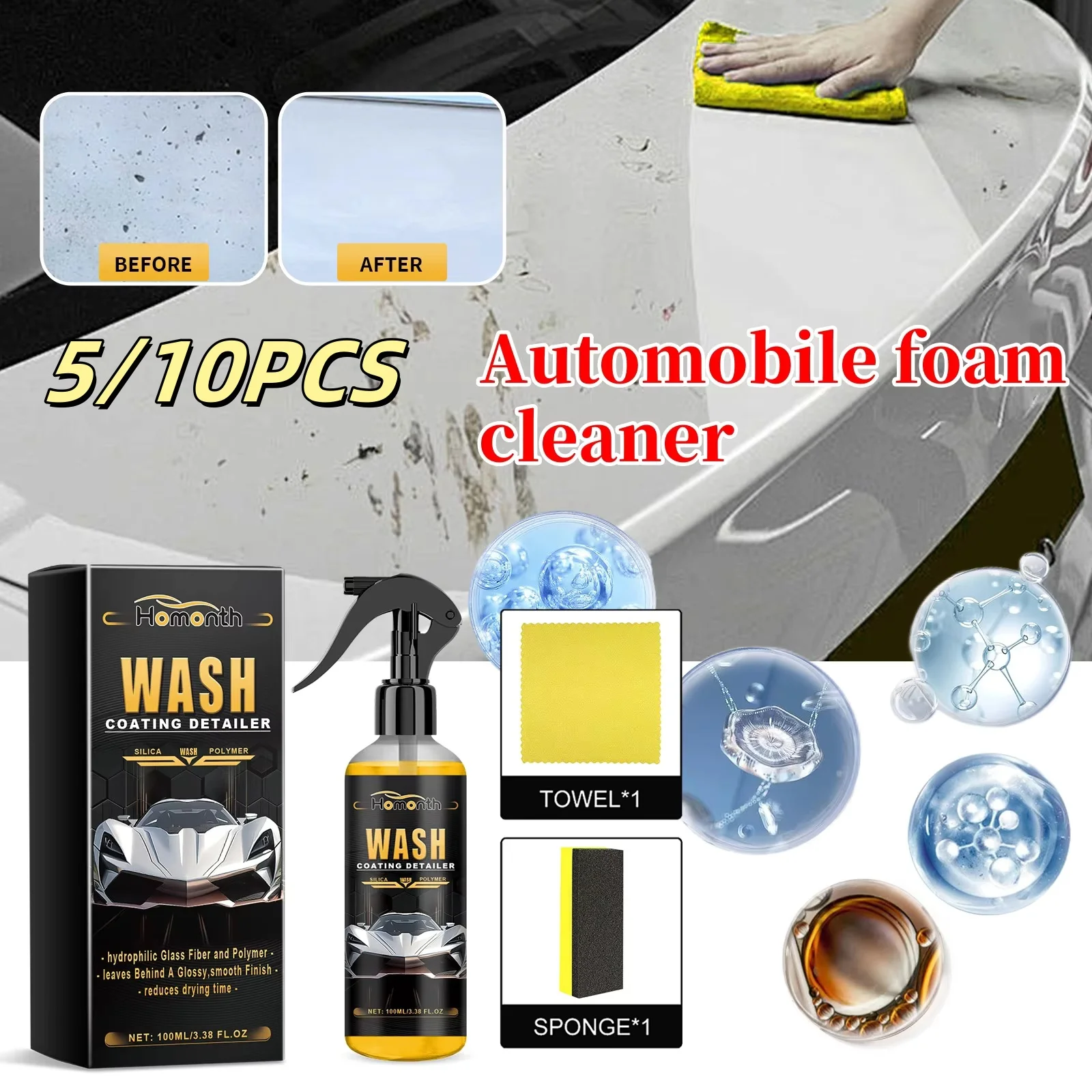 

Automotive Foam Cleaner Decontamination Oil Dust Refurbishment Maintenance Brightening Multi-Purpose Cleaning And Care Agent