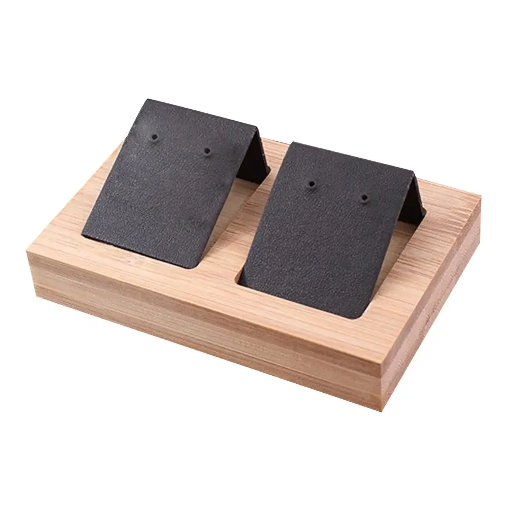 

DIY Handmade 2 Pair Paper Cards Velvet Leatherette Bamboo Earrings Display Card Holder for Jewelry Accessory 3 Colors Organizer