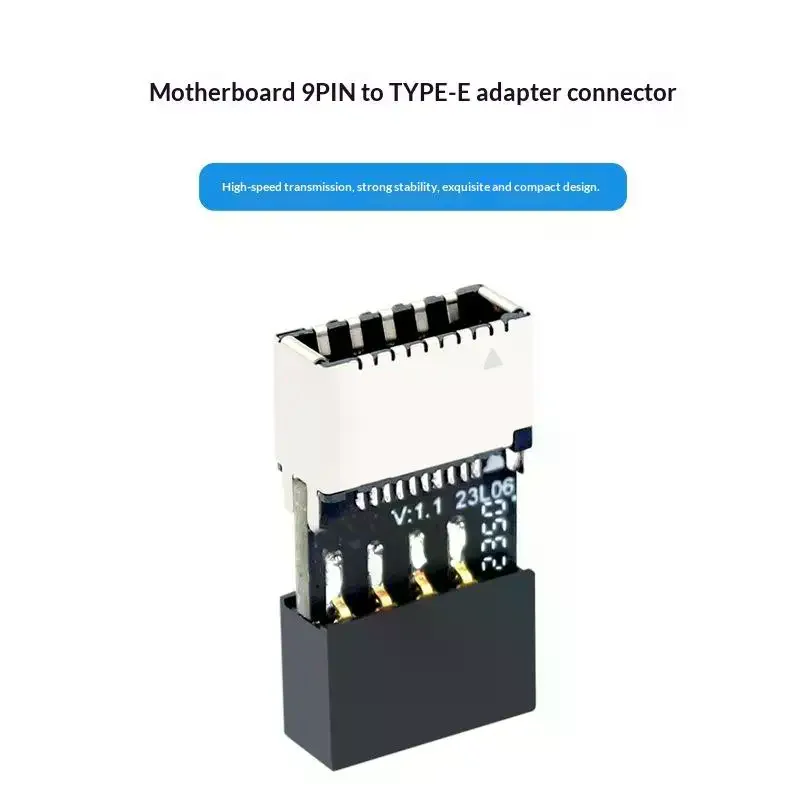 1Pcs TYPE-C Socket 9-Pin USB 2.0 Extender Card Motherboard USB2.0 9Pin To TYPE-E Female Adapter