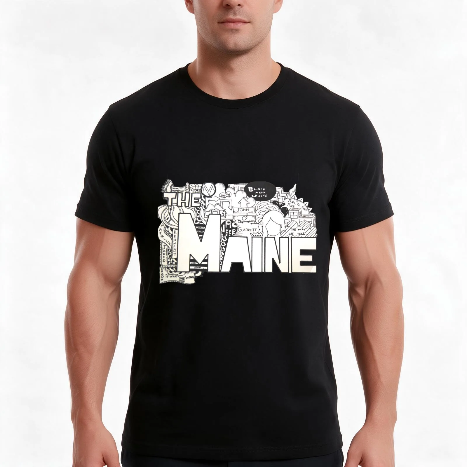 The Maine T-Shirt, Summer Casual Cotton Tee, Oversized Streetwear Tops, Vintage Graphic Print, Loose Fit Short Sleeve