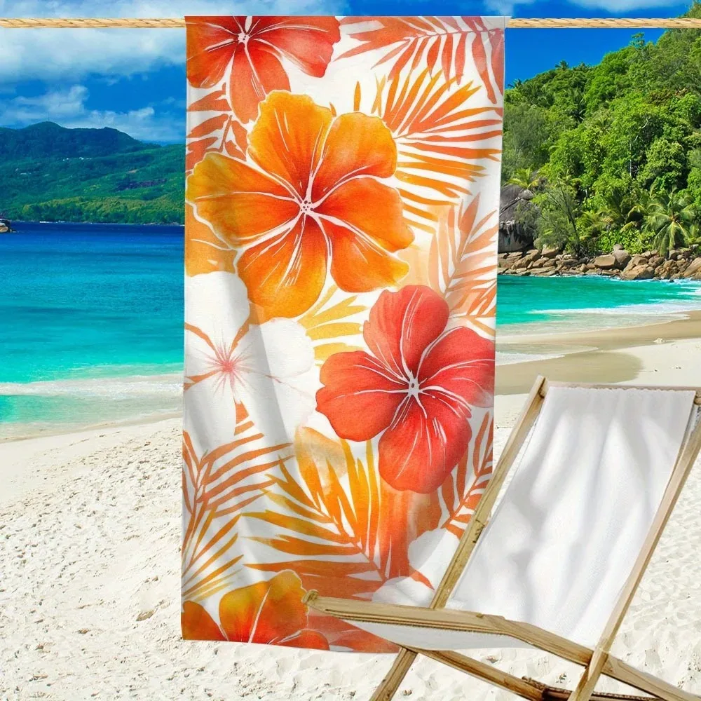 Ocean Wave Seashell Beach Towel 3D Style Blue Ocean Waves Starfish Colorful Seashells Towel