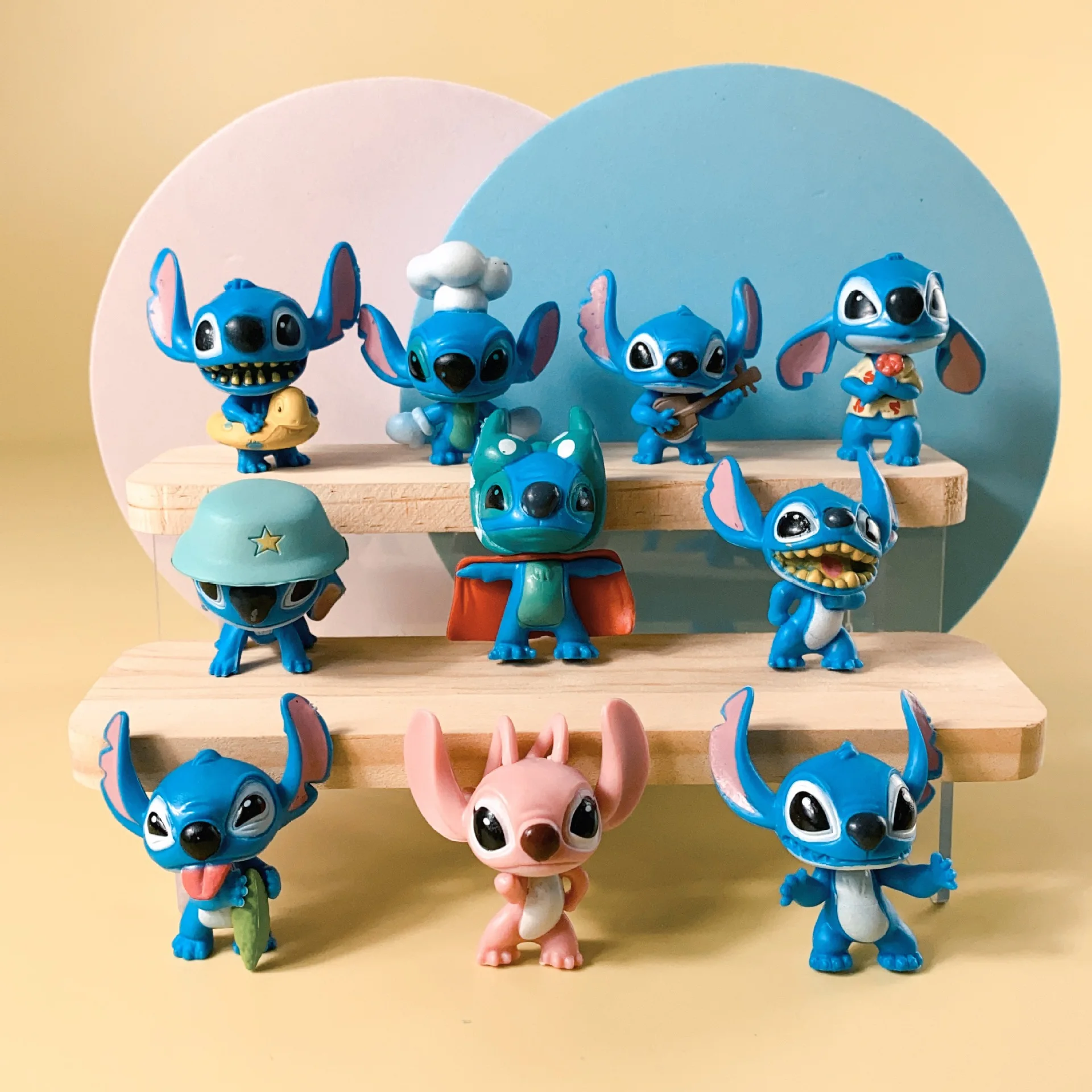 

Disney Lilo & Stitch Cartoon Cute Figure Model Collection Anime Desktop Ornament Birthday Cake Decoration Kids Toys Gifts 10pcs