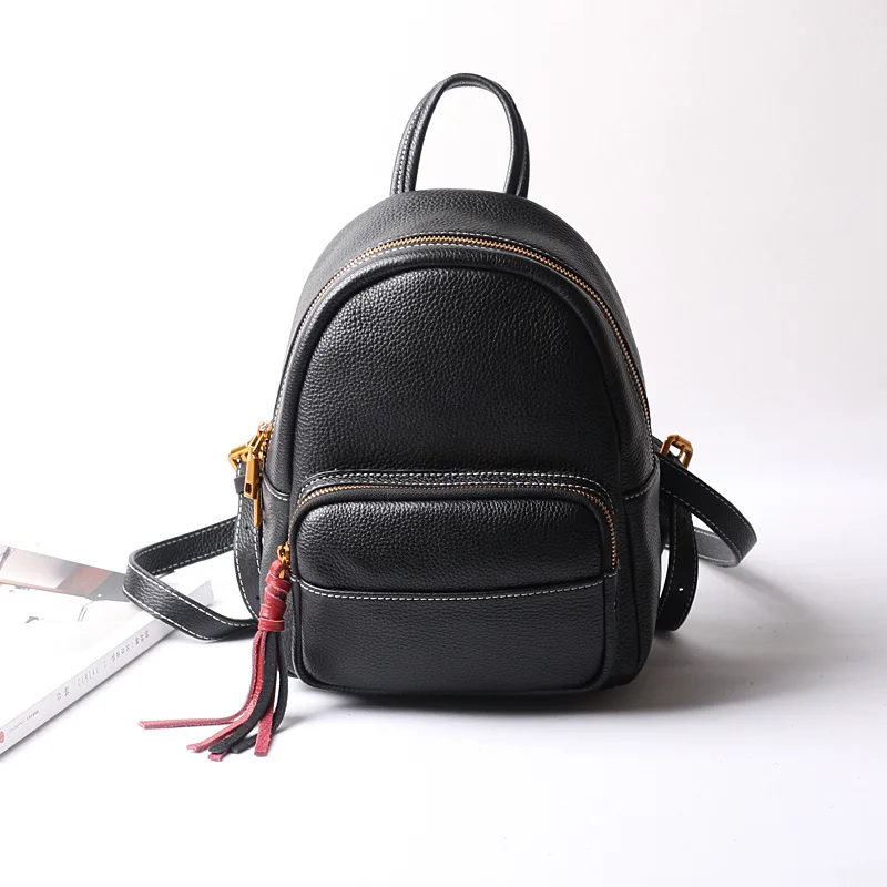 

Women's Backpack 2021 New Genuine Leather Ladies' Bags Korean Style Fashionable Mini Backpack First Layer Cowhide Women Bag One