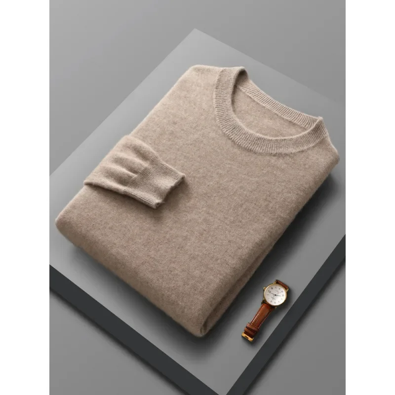Spring Autumn 100% Wool Pullover Sweater Men O-neck Long-sleeve Cashmere Knitwear Female Clothing Mens Clothing
