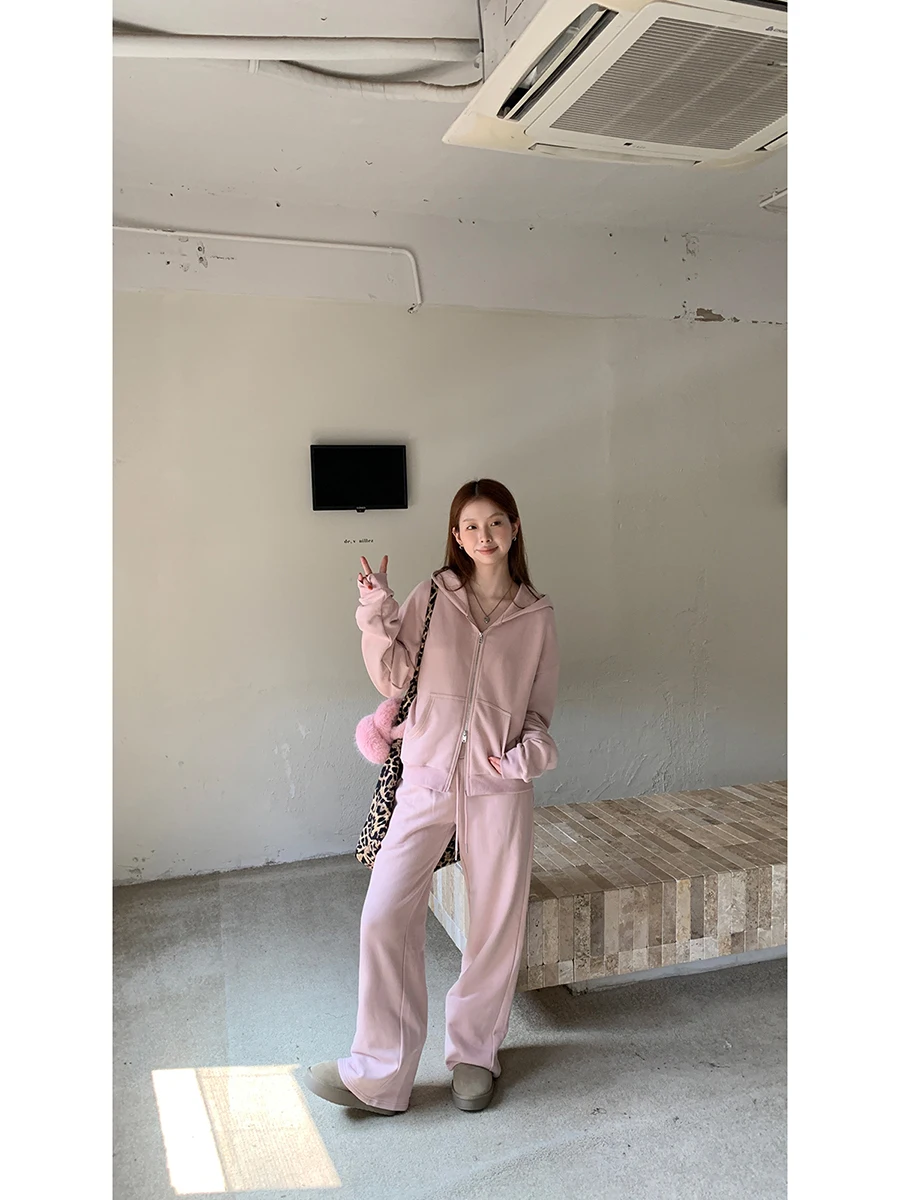 

Красная хлопковая толстовка с капюшоном для отдыха Celebri, женская осенне-зимняя новинка Sle заводской комплект из двух предметов, корейский теплый прямой крой