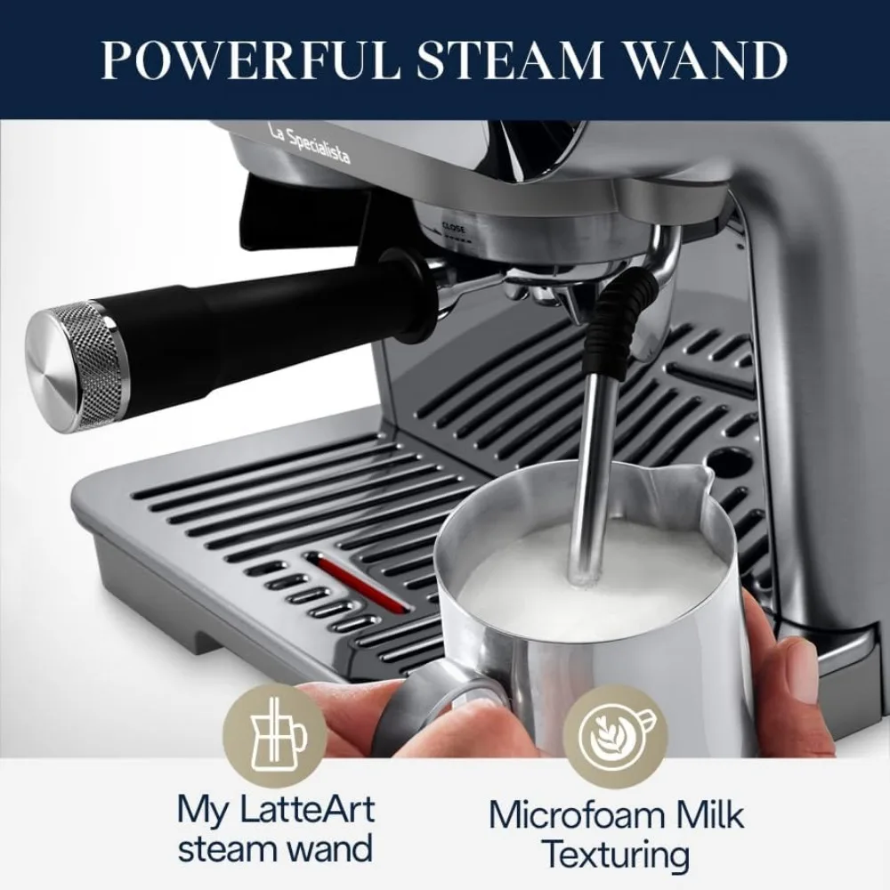 Espresso Machine with Cold Brew, Manual Milk Frother, Barista Kit for Latte, Cappuccino, Built-in Grinder, EC9255M