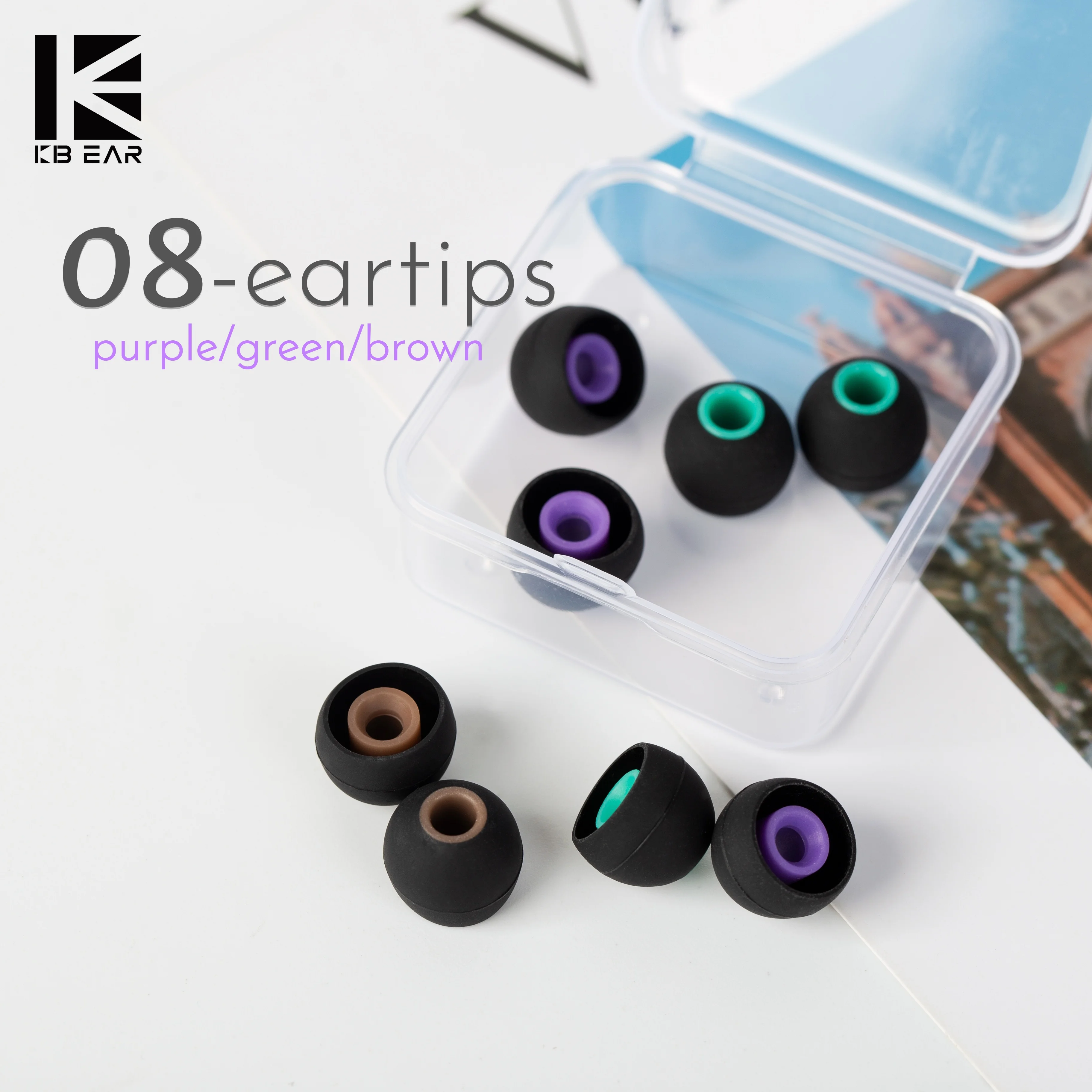 KBEAR NEW 08 Eartips Columbia Liquid Silicone Eartips Soft Earplugs for In-Ear IEM Earphone Compatible with I3 MK3 TBX KB02