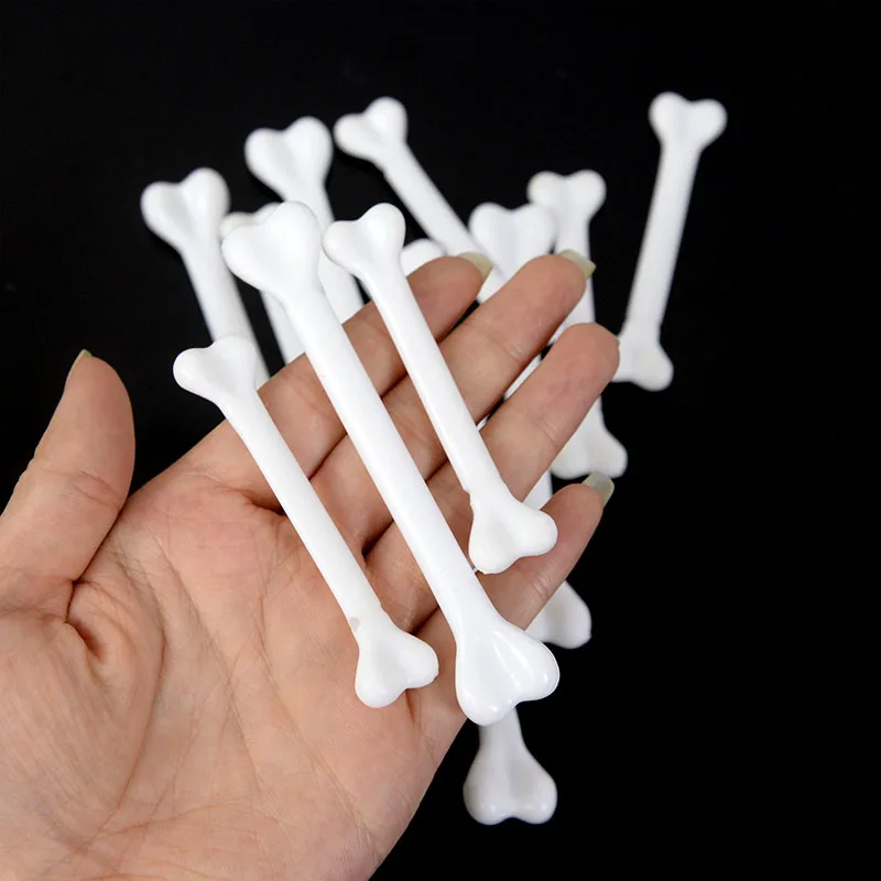 12pcs Halloween Simulation Bones Plastic Model Human Bones Toy Halloween Party Decoration Haunted House Horror Decor Spoof Prop