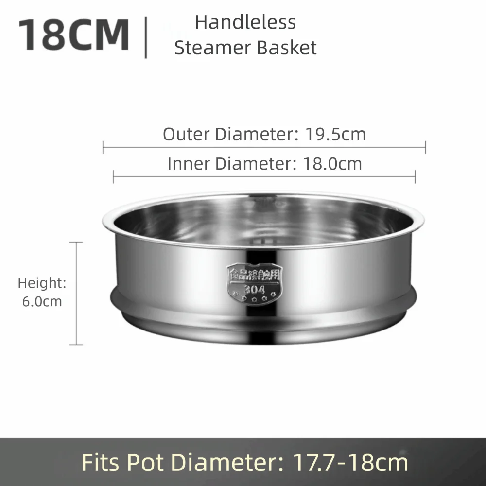 New 304 Stainless Steel Steamer Basket 16-32cm Thickened Pot Steaming Grid Generic Thicken Strainer Food Steam Rack Kitchen Use