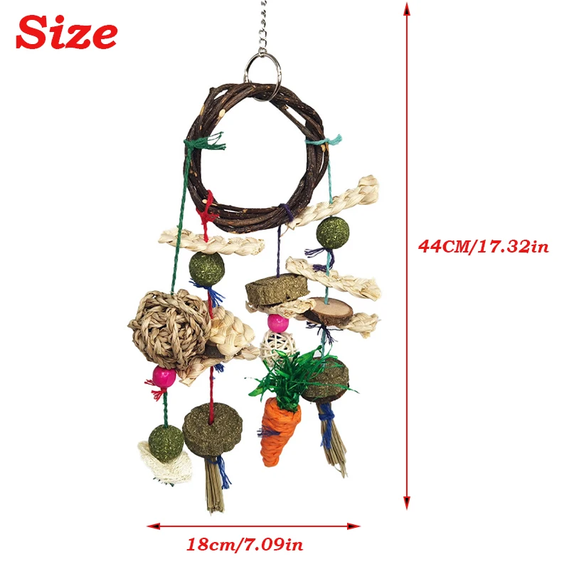 Bunny Chew Toys, Bird Rabbit Chew Toys for Teeth Grinding, Hanging Birds Toy for Birdcage, Improve Pets Dental Health