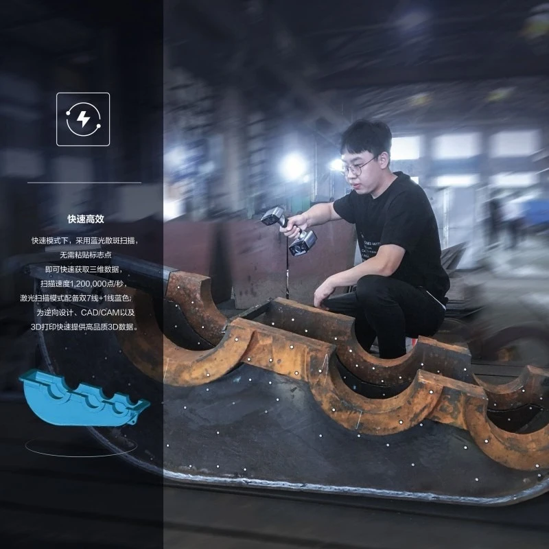 Handheld-3D-Scanner Industrielles Scangerät mit zwei Blaulichtkameras