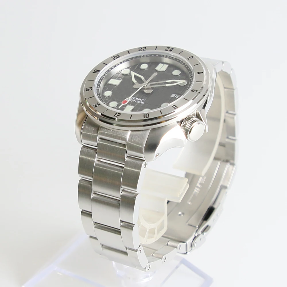 316L Stainless Steel Solid Band With Buckle Coved Solid 3 Link 22mm Fit SKX007 Watch Bracelet