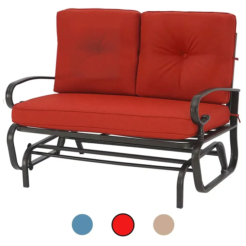 Outdoor Glider Rocker with Cushion - Terrace Garden Swing Rocking Chair