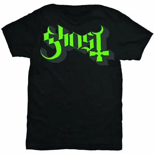 Ghost T Shirt Green Grey Keyline Logo Official New