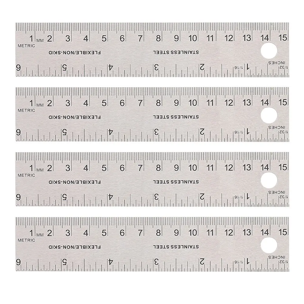 

4Pcs Smooth Surface Cork Backing Ruler Precise Straight Edge for Artists Architects Designers Students Office Household
