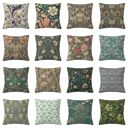 William Morris Print Square Throw Pillow Covers Soft Cozy Pillow Case for Home Sofa Bed Car Decor 18x18 Inch Cushion Cover