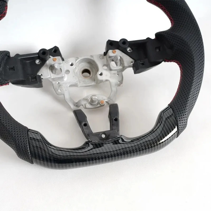 

Hot Selling Real Carbon Fiber Leather Steering Wheel MX-5 Miata 2016-2023 Red 3 Spoke Sports C-Class 35mm/40MM