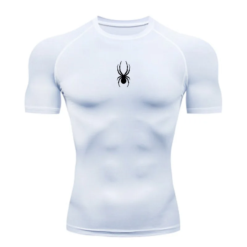 Men Sport T-Shirt Spider Quick Dry Bodybuilding Running Shirt Compression Tops Gym T Shirt Men Fitness Tight Tees Rashgard image 2