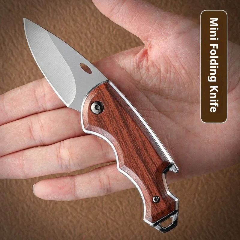Portable EDC Folding Knife Portable Pocket Blade Sharp and Durable with Bottle Opener Meat Fruit Fish BBQ Cutting Knife
