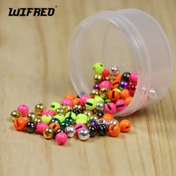 Wifreo 20pcs geschlitzte Wolfram perlen Perlen kopf 2,5mm-5,5mm Fliegen binde material für Jig Nymphe Forelle Fliegen fischen Köder Zubehör