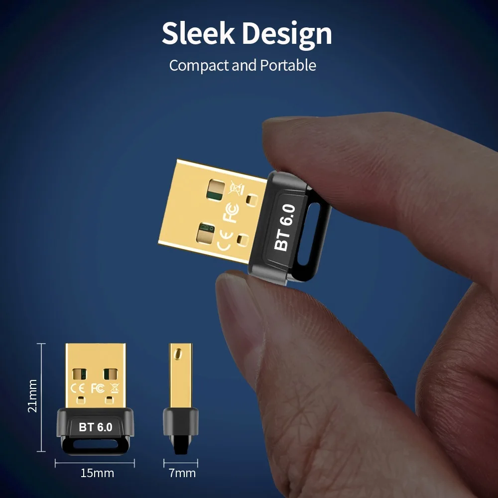USB Bluetooth 6.0 アダプター Bluetooth 5.4 ドングル PC Windows 11/10/8.1 用 Bluetooth レシーバー & トランスミッター キーボード/マウス用
