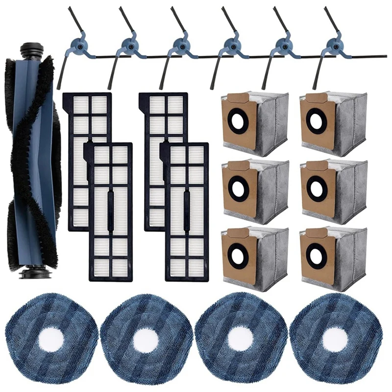 A44F-para Eufy X10 Pro Omni Robot aspirador Cepillo Lateral principal filtros Hepa paño de mopa bolsa de polvo accesorios de repuesto