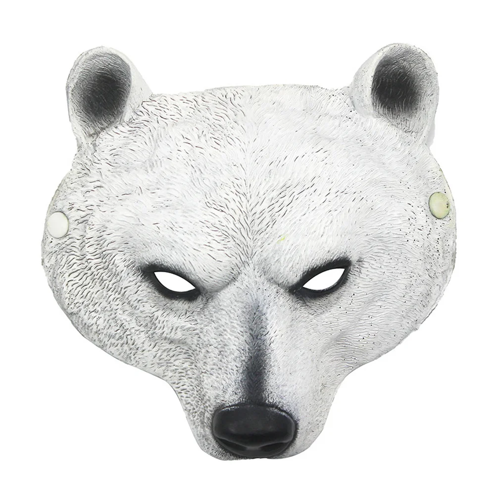 

Adult Polar Bear Mask Realistic Appearance Elastic Fit for Long Wear Halloween Carnival Costume Party Prop Animal Face Mask