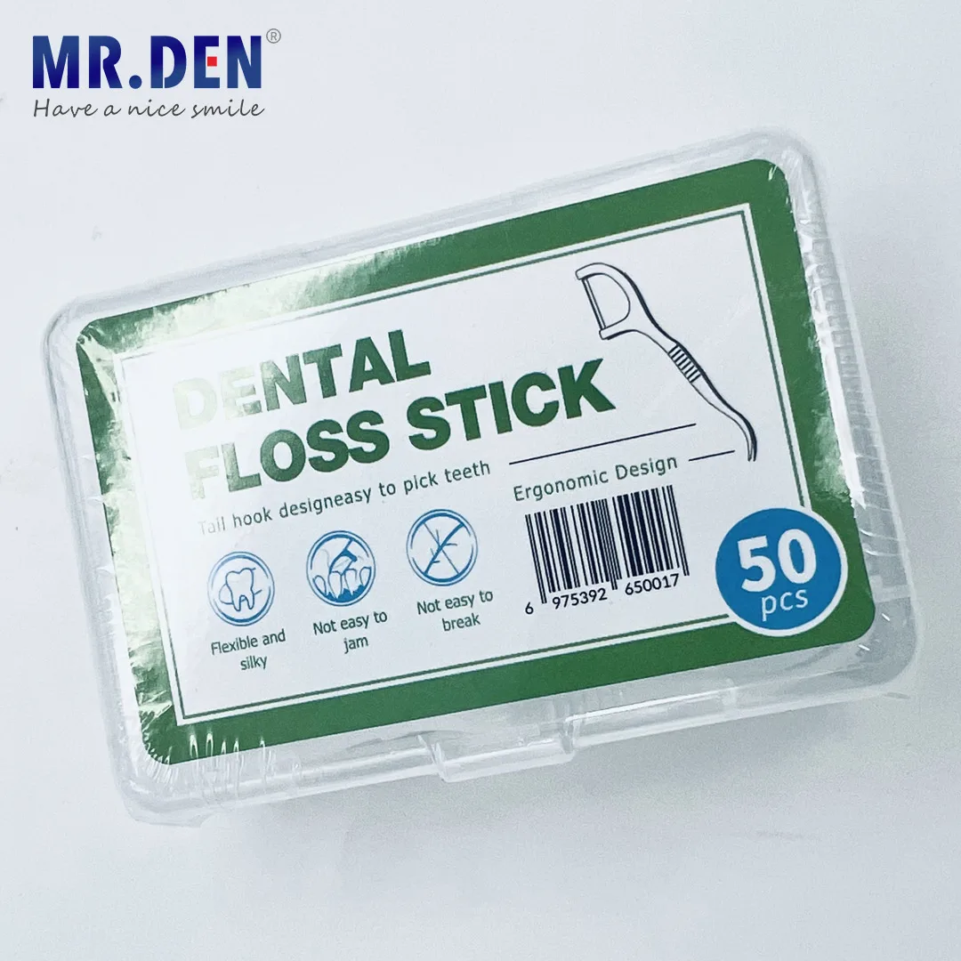 Palitos de plástico para adultos, Dental Floss Stick, Ultra Fine Flosser, Dentista Especificações, 50Pcs