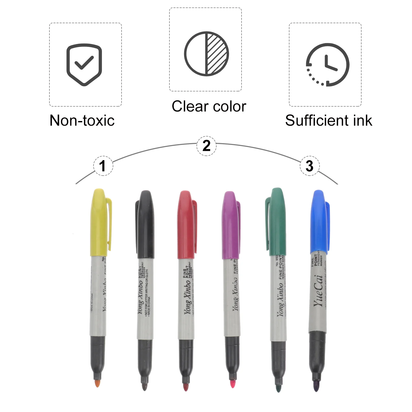 6 Pcs Darwing Pen Oil Ink Painting Pencile Auxiliary Supplies Marker Color Tattooing Accessories