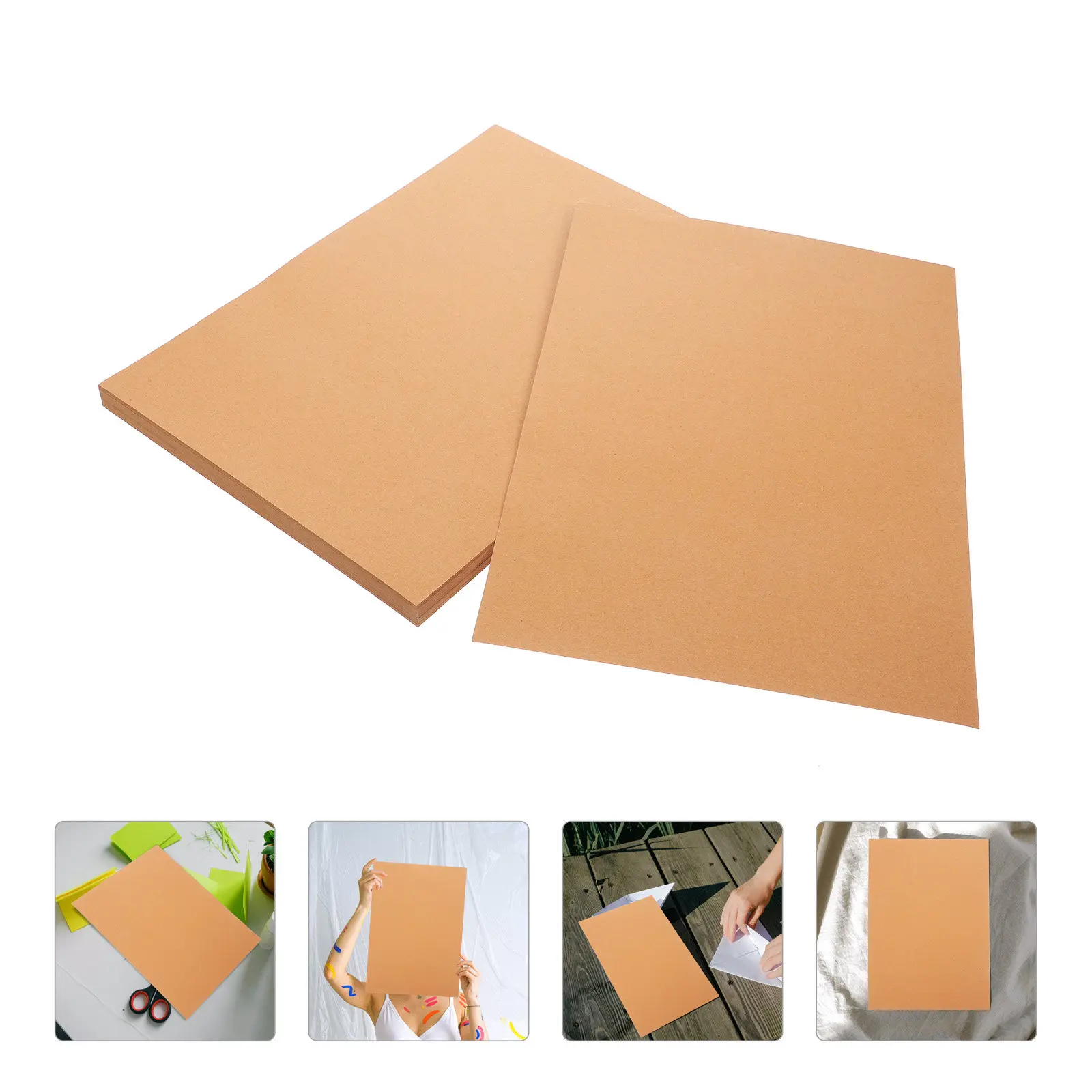 

100 листов коричневой крафт-бумаги формата А4, устойчивой к разрывам, для поделок, оригами, художественных проектов и семейных мастер-классов