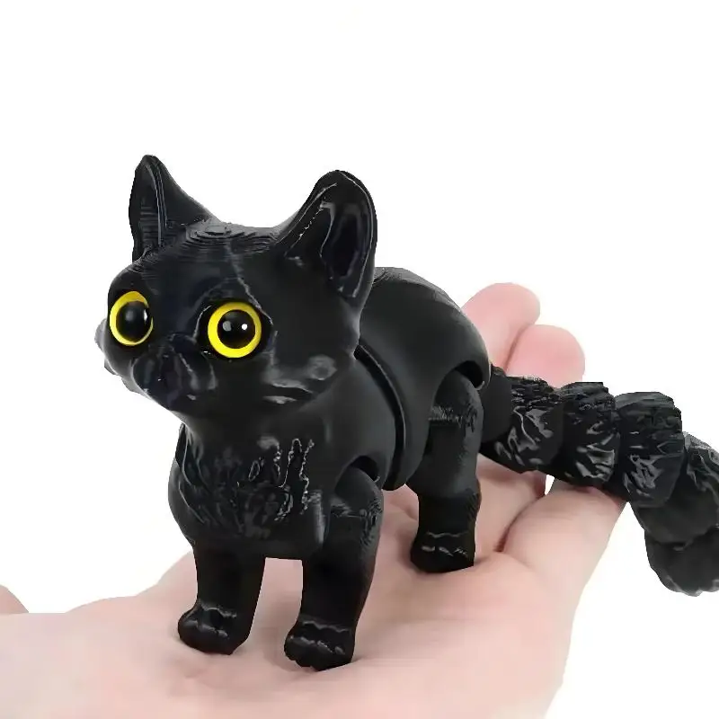 3D Printed Cute Cats Tail Joint Movable Kawaii Kitten Ornament Room Decor Car