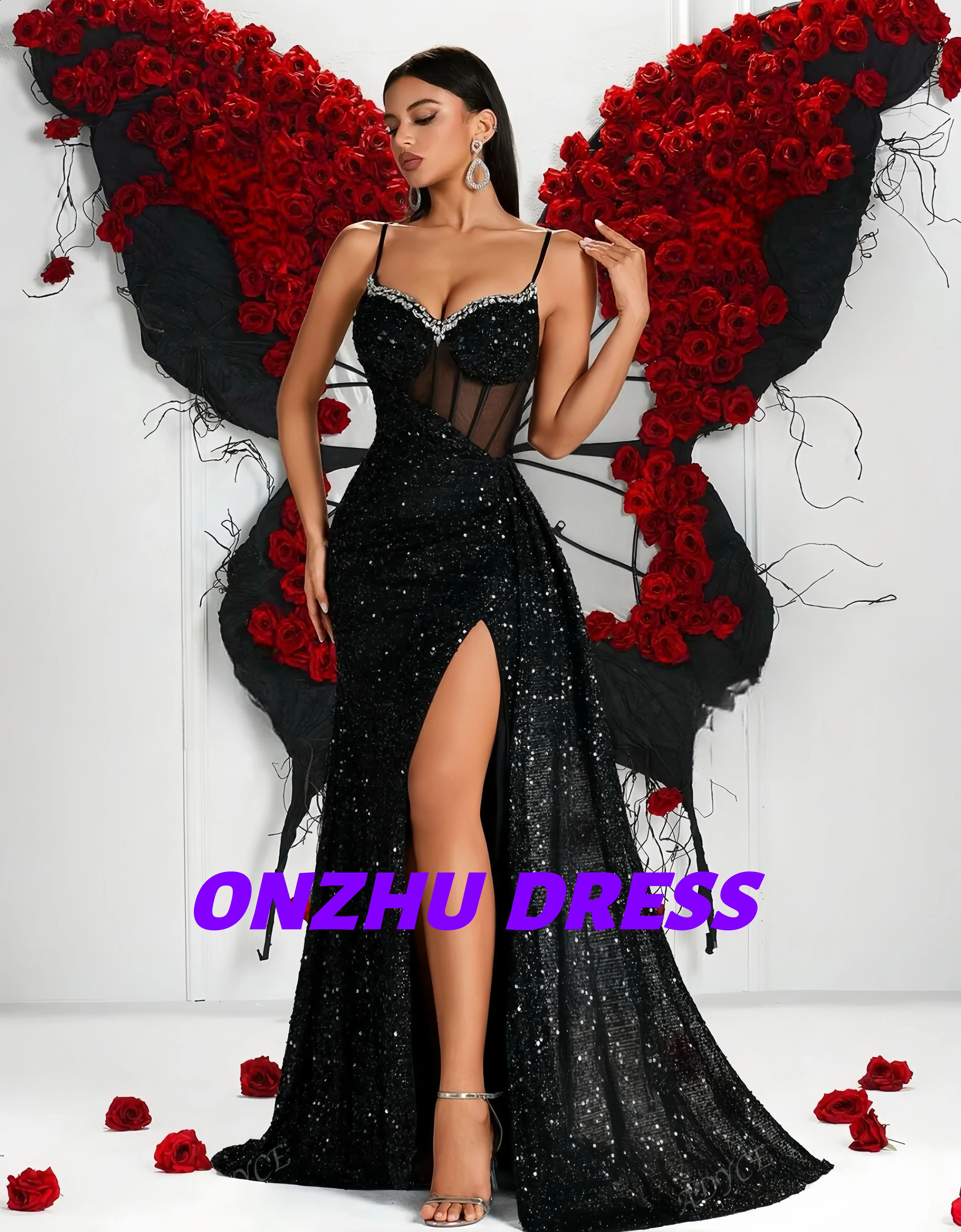 

Вечерние платья трапециевидной формы с милым воротником и бретельками без рукавов по индивидуальному заказу, роскошные вечерние платья, платья de gala P