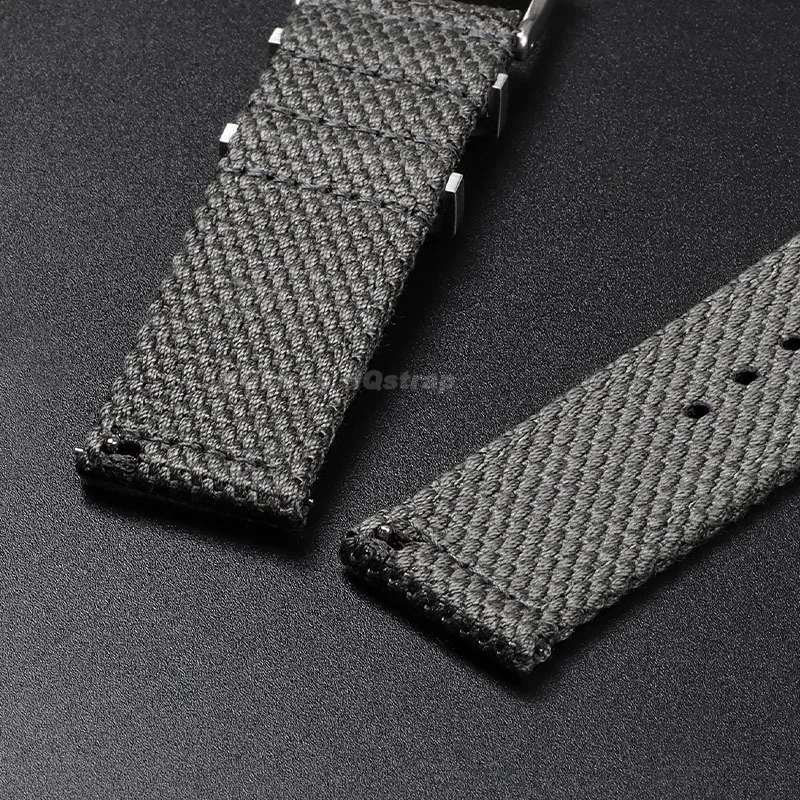 면 나일론 밴드 소프트 캔버스 스트랩, 범용 퀵릴리즈 밀리터리 스포츠, 편안한 손목 밴드 교체 팔찌, 20mm, 22mm