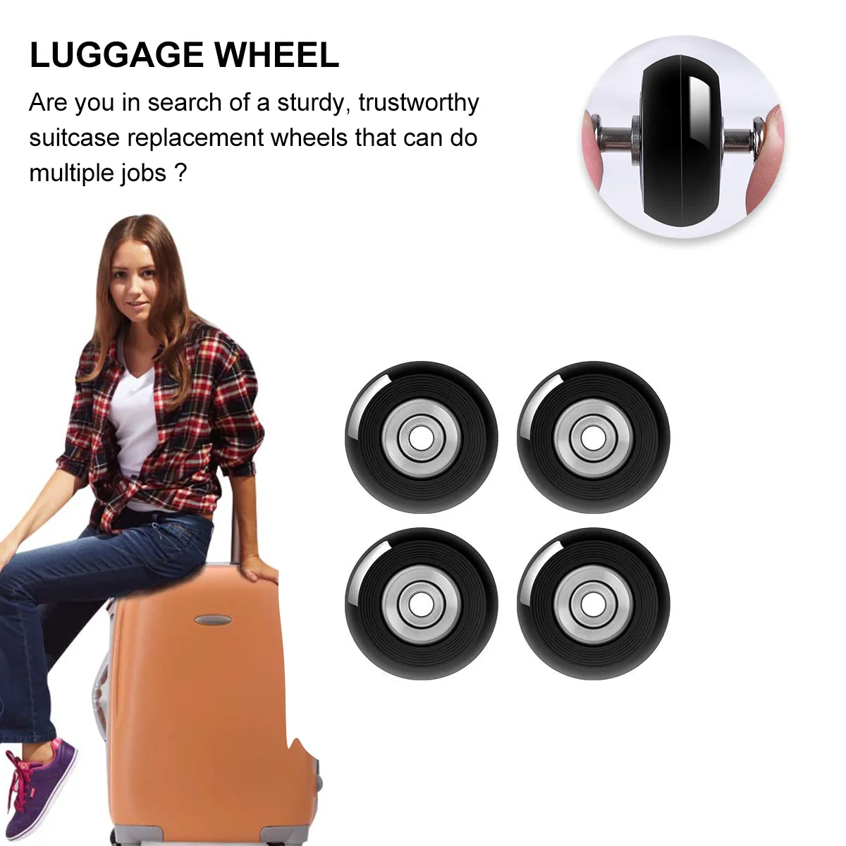 30 Pcs Trolley Case Casters Mute Luggage Wheels Repair Tool Rubber Accessories Kit Suitcase Replacement