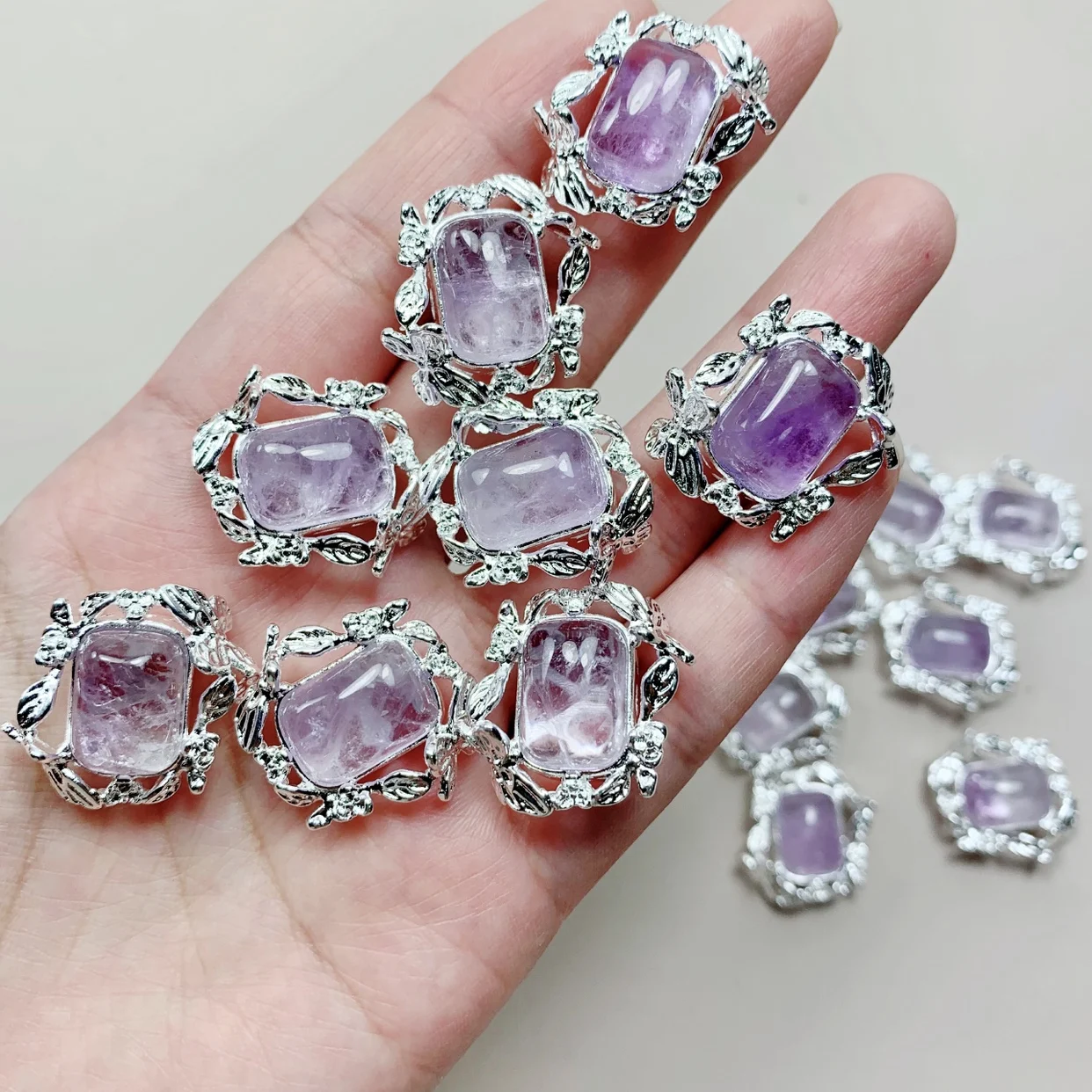 

Кристалл лавандового аметиста для браслетов DIY, рассыпные бусины, универсальная цепочка, аксессуары для украшений, модные ювелирные изделия