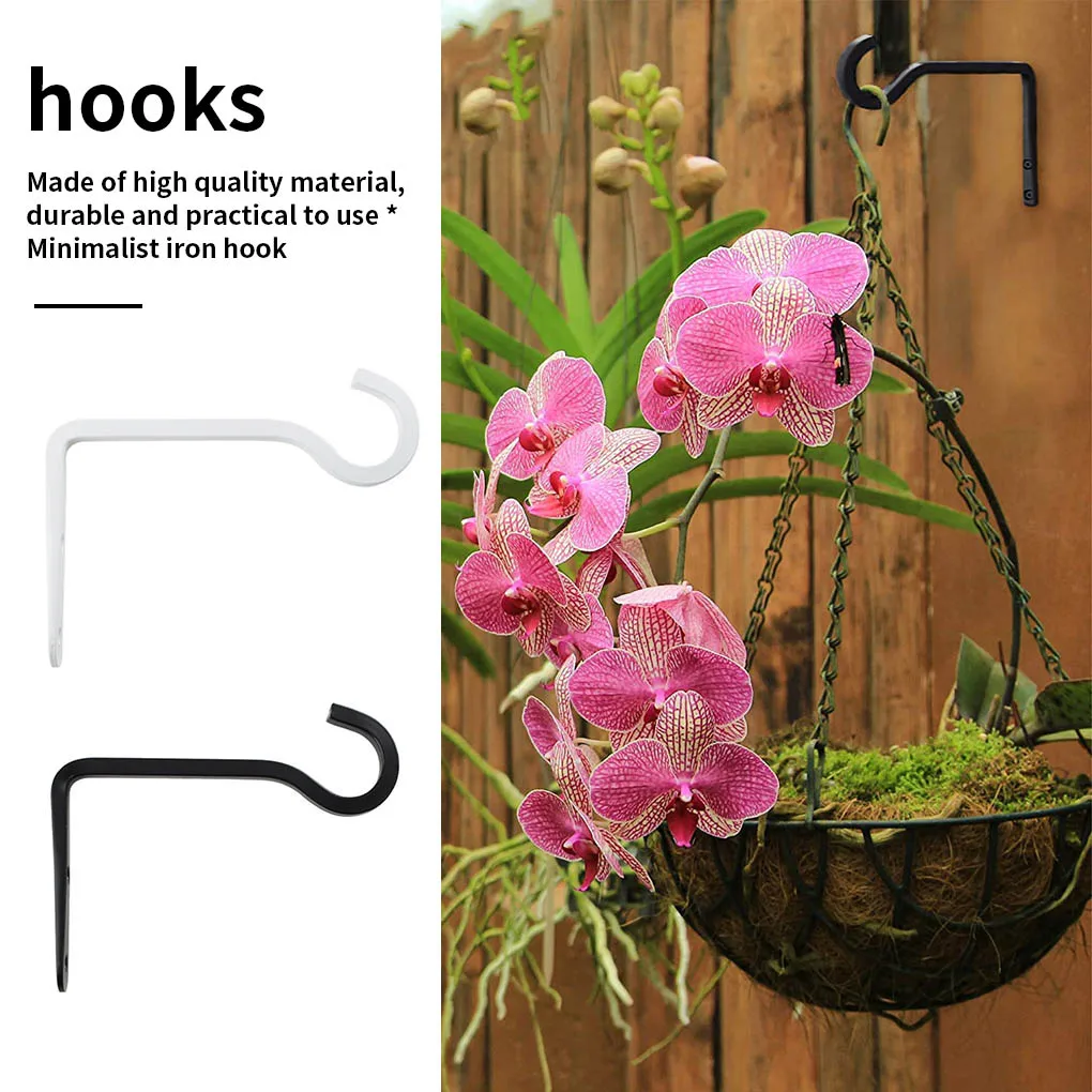 2pcs Wall Hook Simple Design 6-inch Decoration Hanging Wall Hanger Ornament Metal Hook  Black