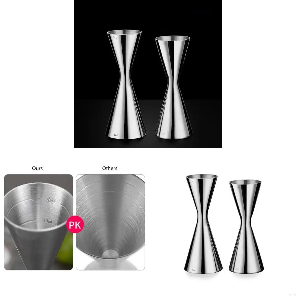 F19B Measuring Cups Cocktail Jiggers Graduated Cups for Liquid or Dry Mini Espresso Shot Glass Stainless Steel Material