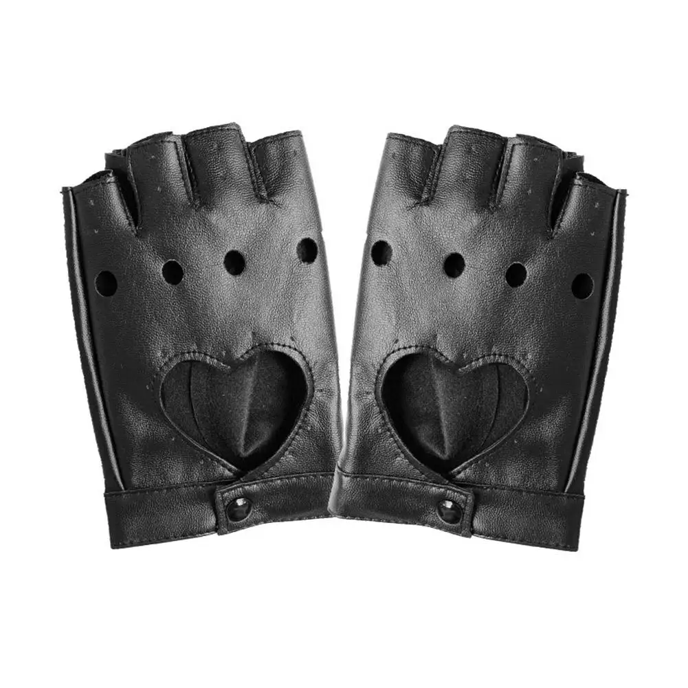 Fashion PU Leather Women's Half Finger Gloves Hip Hop Accessory Gloves Punk Gloves Style Decoration Performance Cloth Decor I8P1