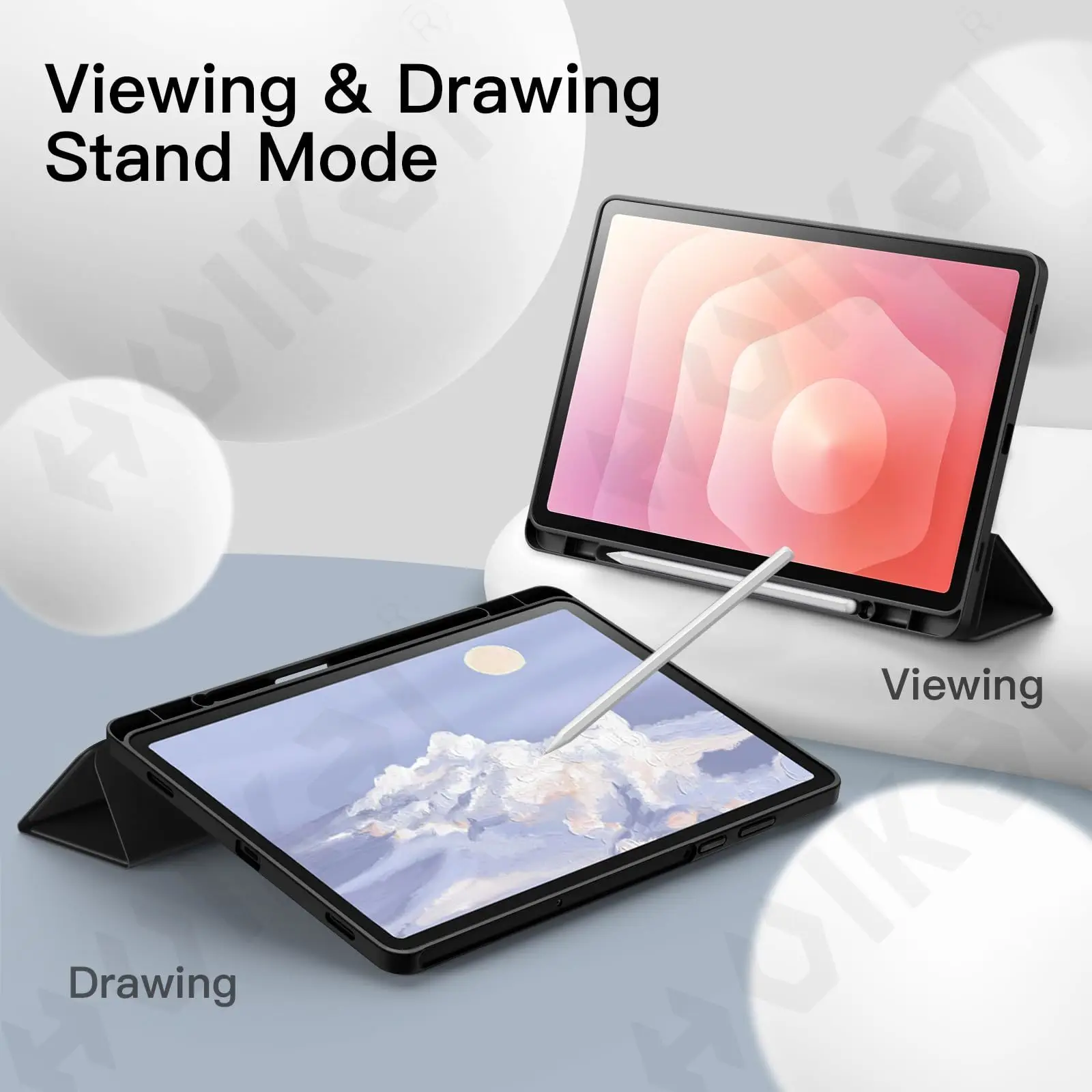 Case For Samsung Tab S11 S10 FE S10 Lite 2025 With Pencil Holder Trifold Stand Smart Soft TPU Auto Wake/Sleep Back Shell Cover